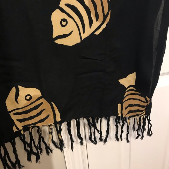 Rain Resort Wear Fish Print Swim Cover Up - Picture 5 of 9